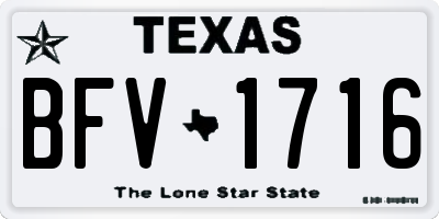 TX license plate BFV1716