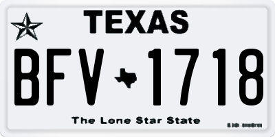 TX license plate BFV1718