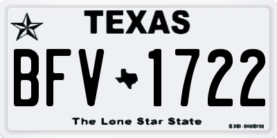 TX license plate BFV1722
