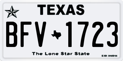 TX license plate BFV1723