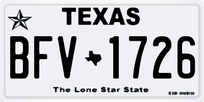 TX license plate BFV1726