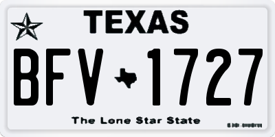TX license plate BFV1727