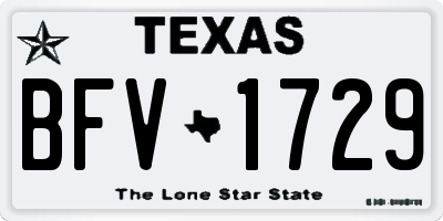 TX license plate BFV1729