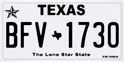 TX license plate BFV1730