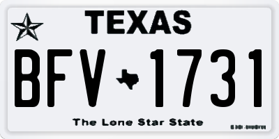 TX license plate BFV1731