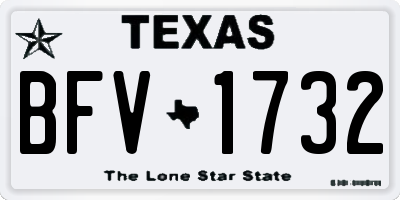 TX license plate BFV1732