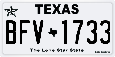 TX license plate BFV1733