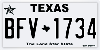 TX license plate BFV1734