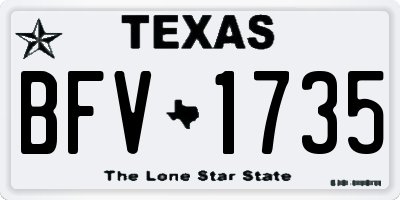 TX license plate BFV1735