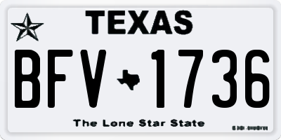 TX license plate BFV1736