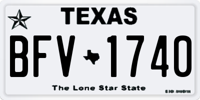 TX license plate BFV1740