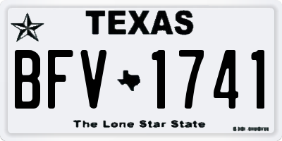 TX license plate BFV1741