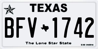 TX license plate BFV1742