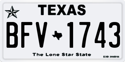 TX license plate BFV1743
