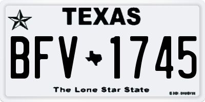TX license plate BFV1745