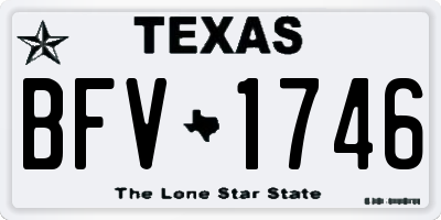 TX license plate BFV1746