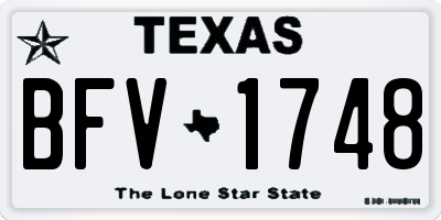 TX license plate BFV1748