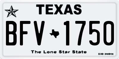 TX license plate BFV1750