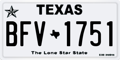 TX license plate BFV1751