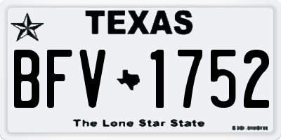 TX license plate BFV1752