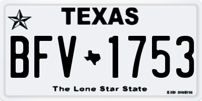 TX license plate BFV1753