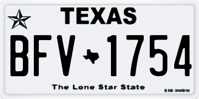 TX license plate BFV1754