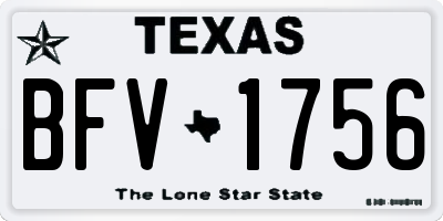 TX license plate BFV1756
