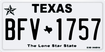 TX license plate BFV1757