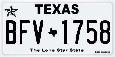 TX license plate BFV1758