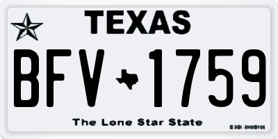 TX license plate BFV1759