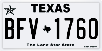 TX license plate BFV1760
