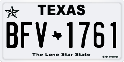 TX license plate BFV1761