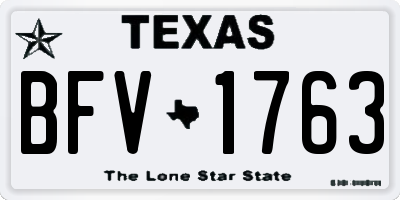 TX license plate BFV1763