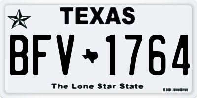 TX license plate BFV1764