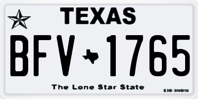 TX license plate BFV1765