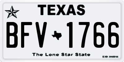 TX license plate BFV1766