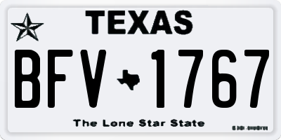 TX license plate BFV1767