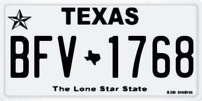 TX license plate BFV1768