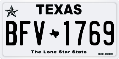 TX license plate BFV1769