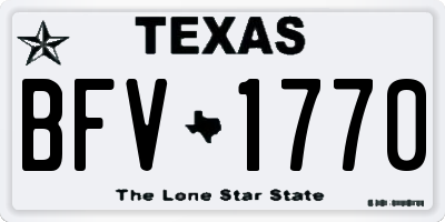 TX license plate BFV1770