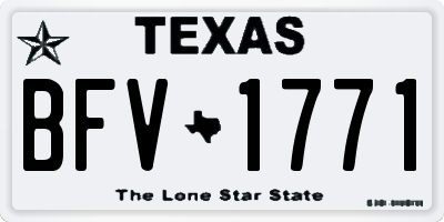 TX license plate BFV1771