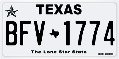 TX license plate BFV1774