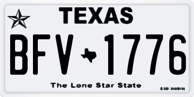 TX license plate BFV1776