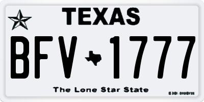 TX license plate BFV1777