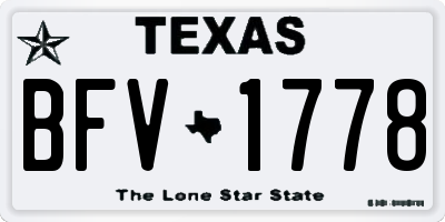 TX license plate BFV1778