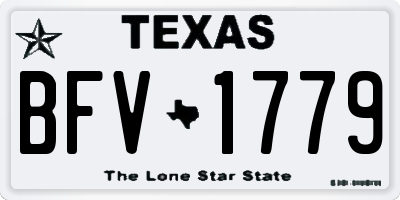 TX license plate BFV1779