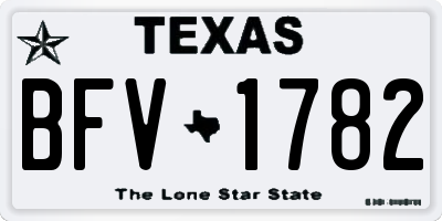TX license plate BFV1782