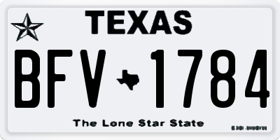 TX license plate BFV1784