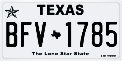 TX license plate BFV1785