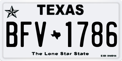TX license plate BFV1786